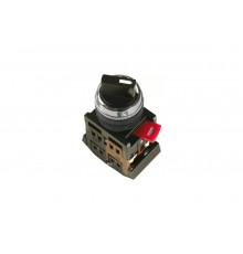 Переключатель IEK AC-22 на 2 положения, черный, I-O, 1з+1p, ИЭК BSW10-AC-2-K02