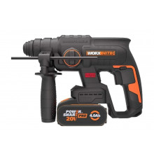 Аккумуляторный бесщеточный перфоратор WORX 20В, 4Ач x1, ЗУ 2А, кейс WX381