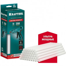 KRAFTOOL 40 шт., 1 кг, 11 x 250 мм (11-12 мм), прозрачные, ультрамощные клеевые стержни 06848-40