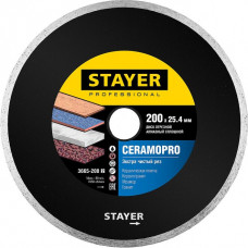 STAYER Ø 200Х25.4 мм, алмазный, cплошной, диск отрезной CERAMOPRO 3665-200_z02 Professional