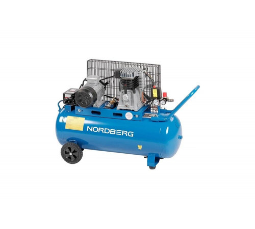 Поршневой компрессор NORDBERG с ременной передачей, 220 В, ресив. 100 л, 390 л/мин NCE100/390