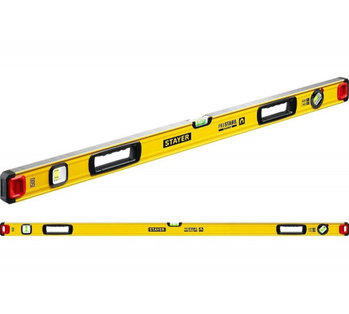 STAYER 1500 мм, 3 глазка, точность 0.5 мм/м, уровень магнитный PRO STABIL MAGNET 3480-150