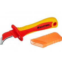Диэлектрический нож электрика KRAFTOOL KN-7 с пяткой, изогнутый 45400