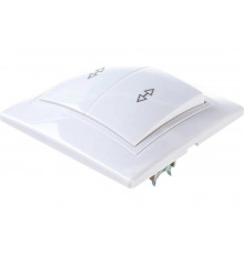 Проходной 2-клавишный выключатель IEK КВАРТА ВСп10-2-0-КБ, 10А, белый EVK22-K01-10-DM