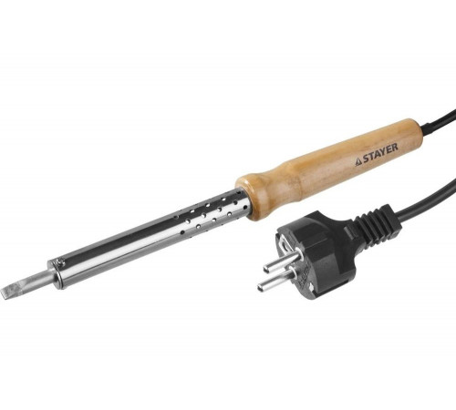 STAYER 100 Вт, 220 В, клин, деревянная рукоятка, электропаяльник Maxterm 55310-100 Master