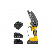 Цепная аккумуляторная пила Kolner 18V UNI-M Standard, шина 15 см (6"),  KCS 18-15-2K, цепь 1/4", 1.1 мм, 37 звеньев, 5 м/с (акб 2x1.5 Ач, зу стац) 8060100072