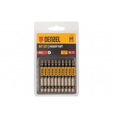 Набор бит PH2, 60 мм, сталь S2, круглый профиль, 10 шт Denzel 11642