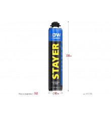Монтажная пена STAYER Professional LOW EXPANSION с низким вторичным расширением, пистолетная, выход до 50 л, всесезонная, 800 мл 41136