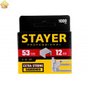 STAYER скобы тип 53 (A / 10 / JT21), 12  мм, 1000 шт., закаленные, особотвердые, скобы для степлера тонкие 3159-12_z02 Professional