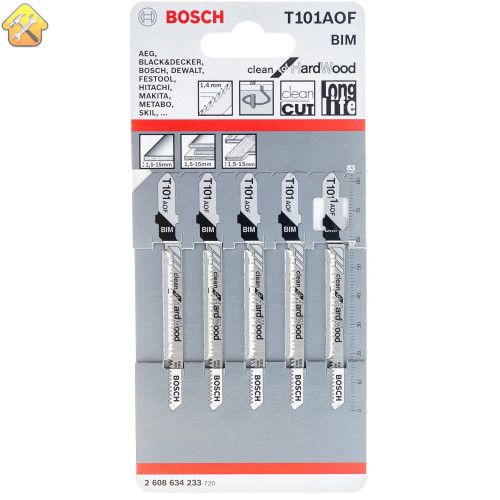 Лучшие пилки для лобзика по дереву - Bosch T101AOF 2608634233