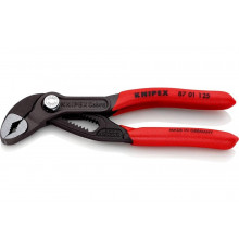 Переставные клещи Knipex Cobra, 27 мм (1"), 125 мм, серые, 1К ручки, KN-8701125SB