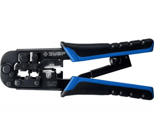 Универсальный кримпер ЗУБР Профессионал RJ-7 RJ45 RJ11/RJ12 22650