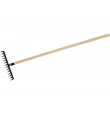 Прямые грабли СИБРТЕХ 14 зубьев, 360 мм, с черенком 61742