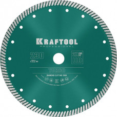 KRAFTOOL Ø 230Х22.2 мм, алмазный, сегментный, по армированному бетону, кирпичу диск отрезной TURBO 36682-230