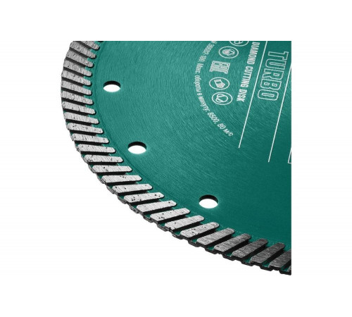 KRAFTOOL Ø 230Х22.2 мм, алмазный, сегментный, по армированному бетону, кирпичу диск отрезной TURBO 36682-230