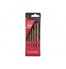 Набор сверл по металлу из быстрорежущей стали HSS-TiN, 6 шт, 2-8 мм Интерскол 18301.006