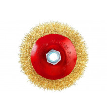 Щетка тарельчатая (115 мм; М14; латунированная волнистая 0.35 мм) для УШМ Elitech 1820.075200