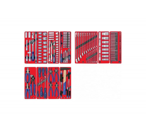 Набор инструментов "СТАНДАРТ" для тележки, 10 ложементов, 186 предметов МАСТАК 5-00186