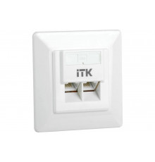 Внутренняя информационная розетка IEK ITK RJ45 кат. 5Е UTP 2 порта CS2-1C5EU-2-1