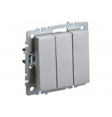 3-клавишный выключатель IEK Brite 10а вс10-3-0-бра алюминий BR-V30-0-10-K47