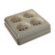 Четырехместная розетка IEK ОКТАВА РС24-2-ОК