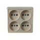 Четырехместная розетка IEK ОКТАВА РС24-2-ОК