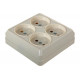 Четырехместная розетка IEK ОКТАВА РС24-2-ОК