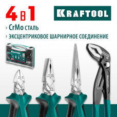 KRAFTOOL 4 шт, набор губцевого инструмента 22012