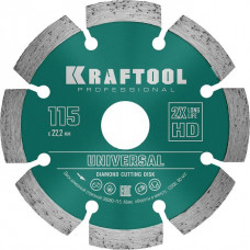 KRAFTOOL Ø 115Х22.2 мм, алмазный, сегментный, по железобетону, высокопрочному бетону диск отрезной UNIVERSAL 36680-115