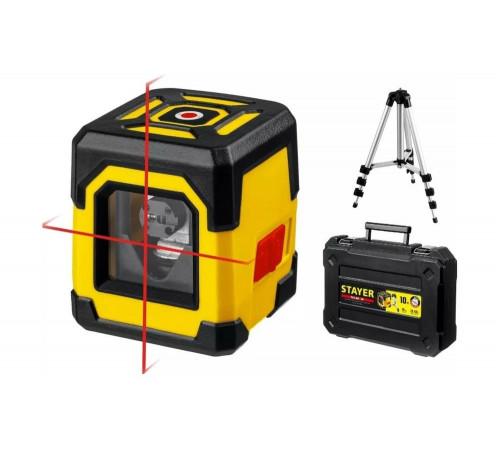 STAYER 10 м, точн. +/-0,5 мм/м, штатив, лазерный нивелир SLM-2 с кейсом 34961-2 Professional