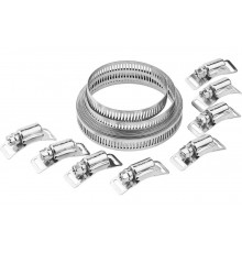 Набор Зубр ЭКСПЕРТ хомут универсальный, нержавеющий, 3мх12,7мм, 8 замков 37815-H8