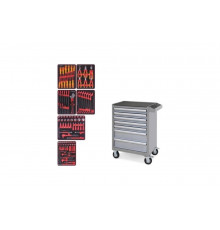 Набор инструментов KING TONY "HIGH VOLTAGE" в серой тележке, 117 предметов 934-117AMGE