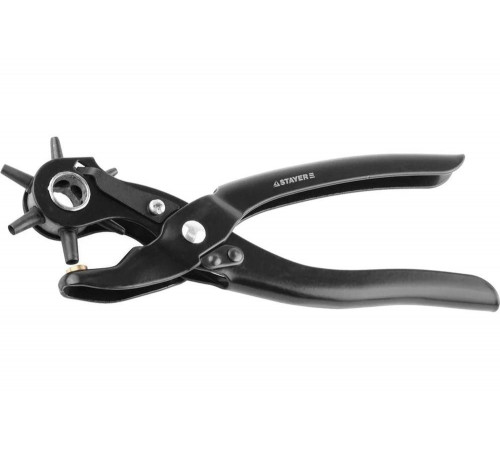 Револьверный дырокол STAYER Standard 6 в 1 для кожи 2-4.5 мм 22940_z01