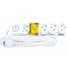 Удлинитель IEK, У05В 5 мест 2P+PE/5м 3х1,5мм2 16А/250В UNO WYP53-16-05-05-ZK