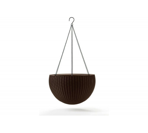 Подвесное кашпо Keter Rattan Style Hanging коричневый 229544