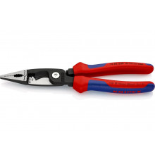 Электромонтажные клещи Knipex 6-в-1, 200 мм, чёрные, 2К ручки, KN-1382200SB