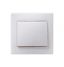 1клавишный выключатель IEK КВАРТА в сборе, белый EVK10-K01-10-DM