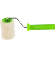 Валик СИБРТЕХ из натурального меха с ручкой, 100 мм, ворс 12 мм, D - 48 мм 80121