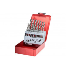 Набор сверл по металлу 19 шт, 1-10 мм, HSS-G, LH-левые RUKO 214214LI