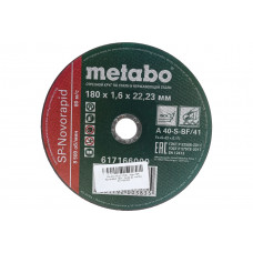 Круг отрезной по нержавеющей стали 180x1.6x22,23 мм Metabo SP-Novorapid RU 617166000