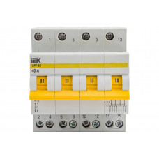 Трехпозиционный выключатель-разъединитель IEK ВРТ-63, 4P, 40А MPR10-4-040