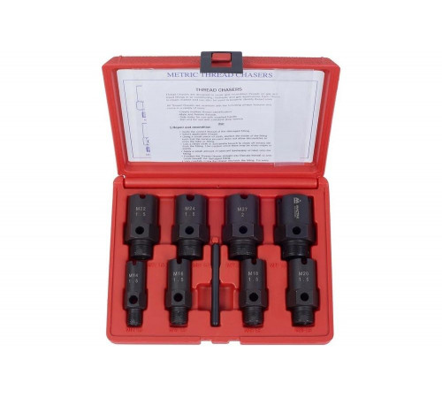 Набор для восстановления резьб штуцеров системы кондиционирования, кейс, 9 предметов МАСТАК 352-00009C