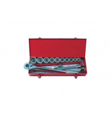 Набор торцевых головок с принадлежностями (3/4", двенадцатигранные, 22-50 мм, 14 предметов) KING TONY 6014MR