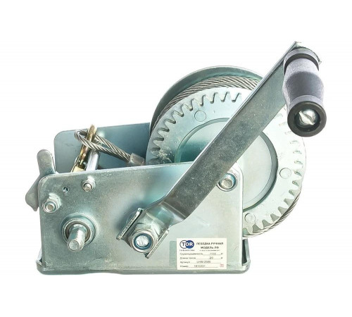 Ручная барабанная лебедка TOR ЛН-2500 (LHW) г/п 1,0 т, длина троса 20 м 11313