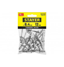 Алюминиевые заклепки Stayer Pro-FIX, 6.4х12 мм, 25шт 3120-64-12