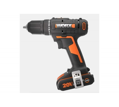 Аккумуляторная дрель-шуруповерт WORX WX108 45Нм, 20В, 2Ач x2, ЗУ 2А, кейс