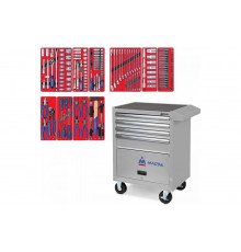 Набор инструментов МАСТАК "СТАНДАРТ" в серой тележке, 186 предметов 52-04186G