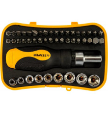 Реверсивная отвертка с битами и торцевыми головками 46шт STAYER MASTER ТECHNO 25084-H46