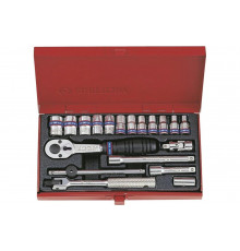 Набор двенадцатигранных торцевых головок с принадлежностями 1/4", 4-13мм, 19шт KING TONY 2021MR