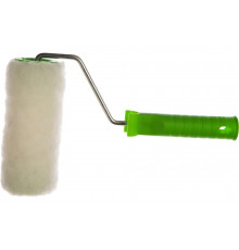 Валик СИБРТЕХ из натурального меха с ручкой, 150 мм, ворс 12 мм, D - 48 мм 80122